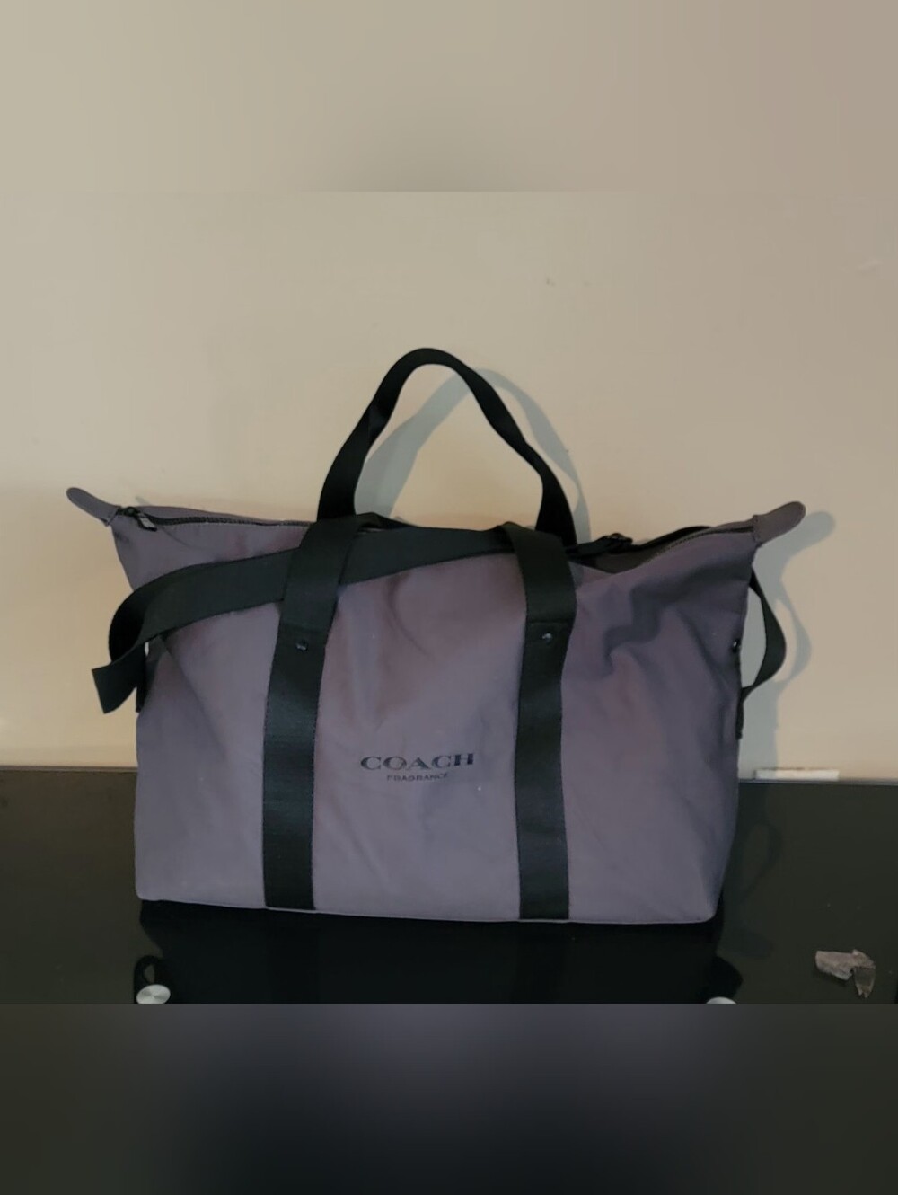 COACH Preowned Frangance Duffel  Gray Travel Weekender Bag
